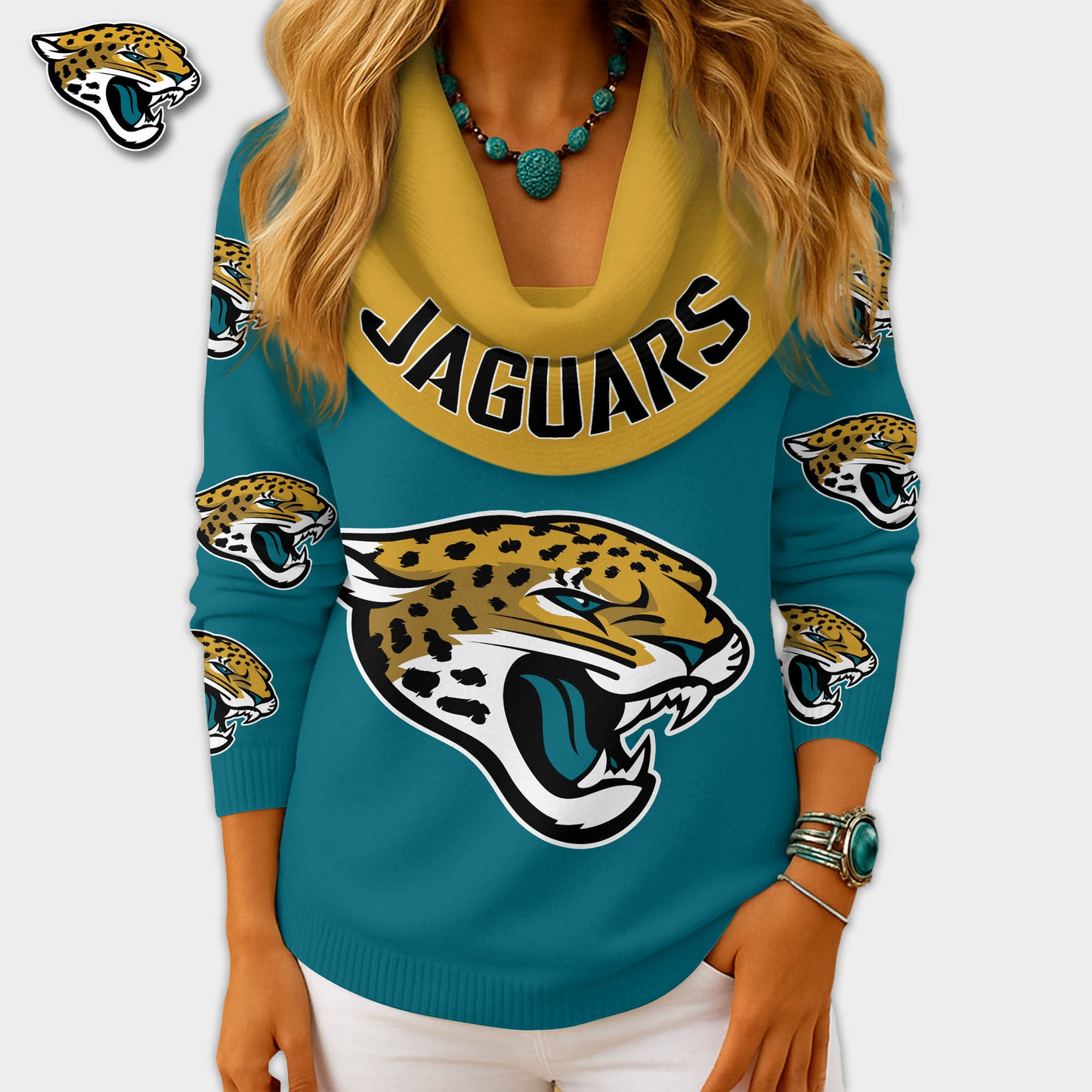 JJ Premium NFL Fan Cowl Neck Sweater 3D Shirt DDT NTL