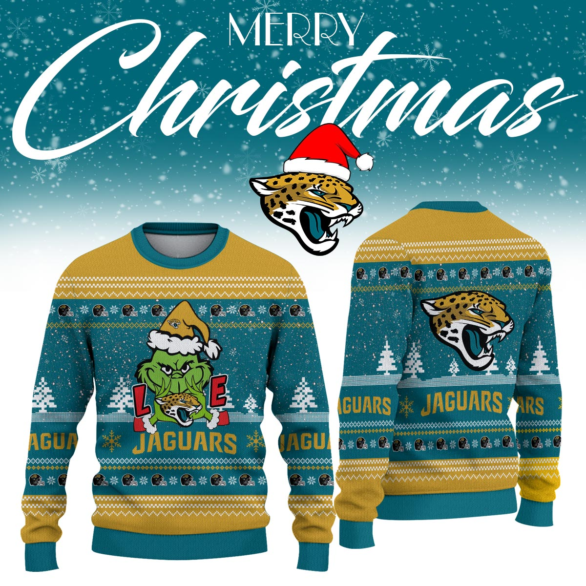 JJ x NFL Love Football Ugly Christmas Sweater DDT NTL