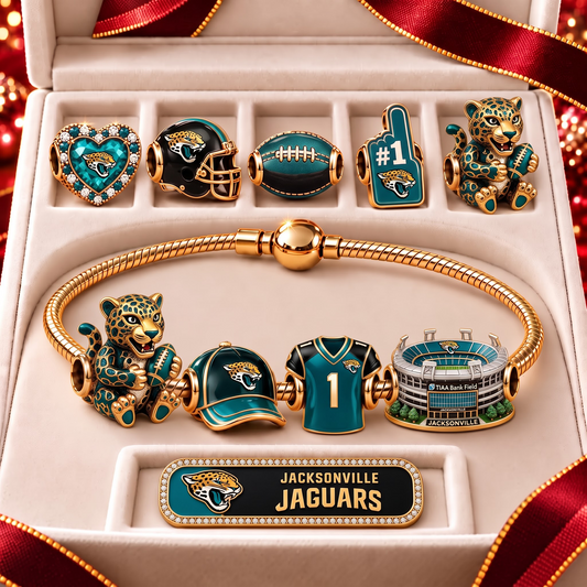 JJ x Premium NFL Fan Charm Bracelet - Pandora Style Sports Charm Set