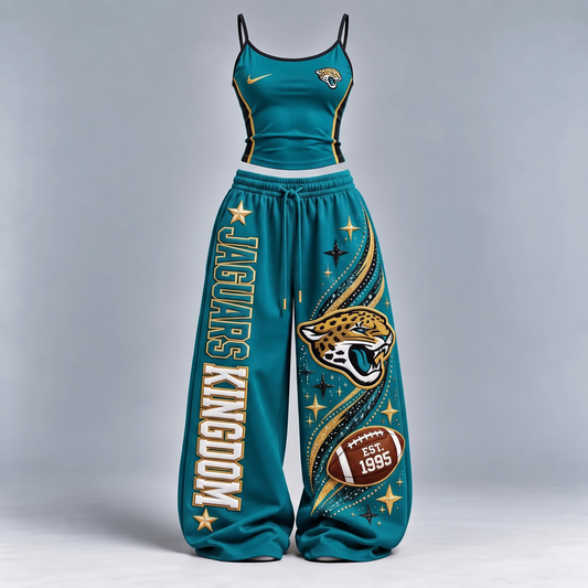 JJ x Premium NFL Sports-Inspired Cami & Wide-Leg Pants Set