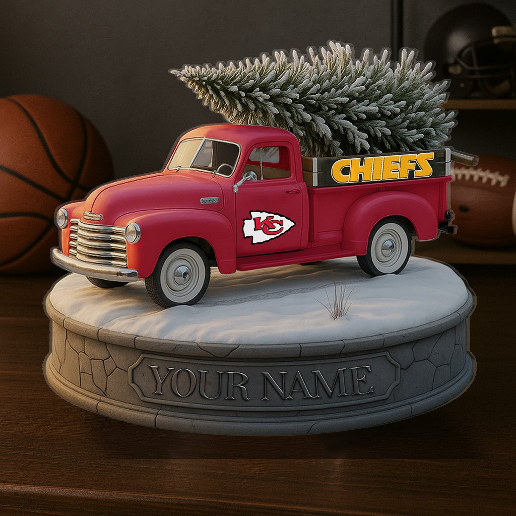 KC Custom NFL Christmas Acrylic Block Plaque Decor DatND DVT