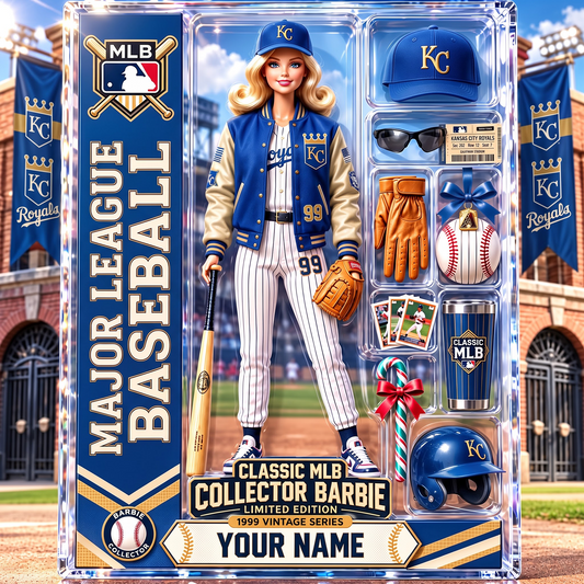 KC X Personalized Classic MLB Collector Barbie Acrylic Block Plaque