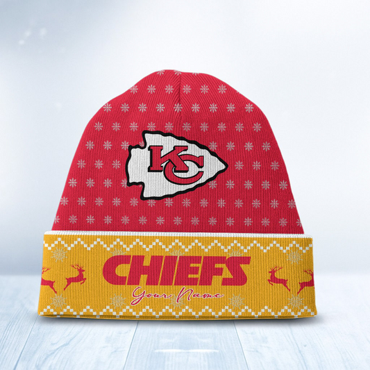 KC x NFL Customized Beanie Hat Christmas DatND DVT
