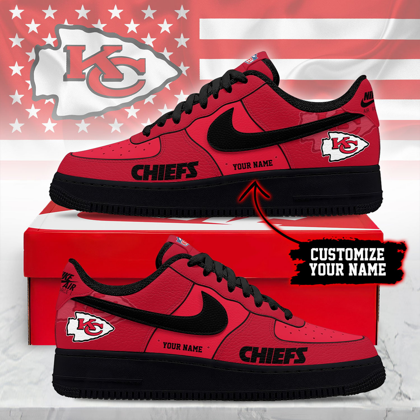 KCC Premium NFL Custom AF1 Shoes DDT CTND