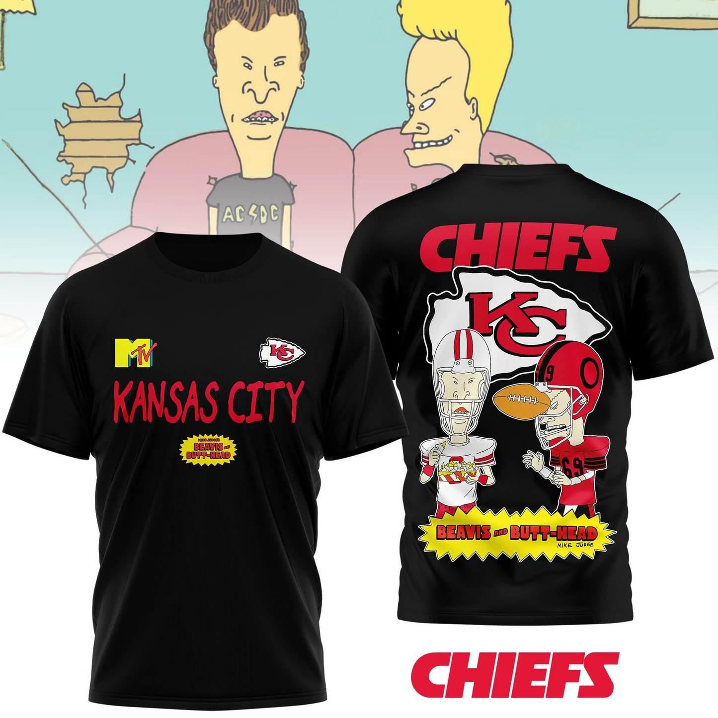 KCC Premium NFL Funny Beavis and Butt-Head Shirt DDT NTL