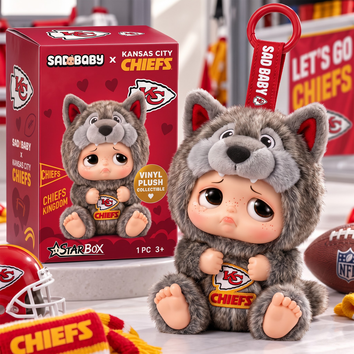 KCC x NFL Sad Baby Custom Vinyl Plush Keychain