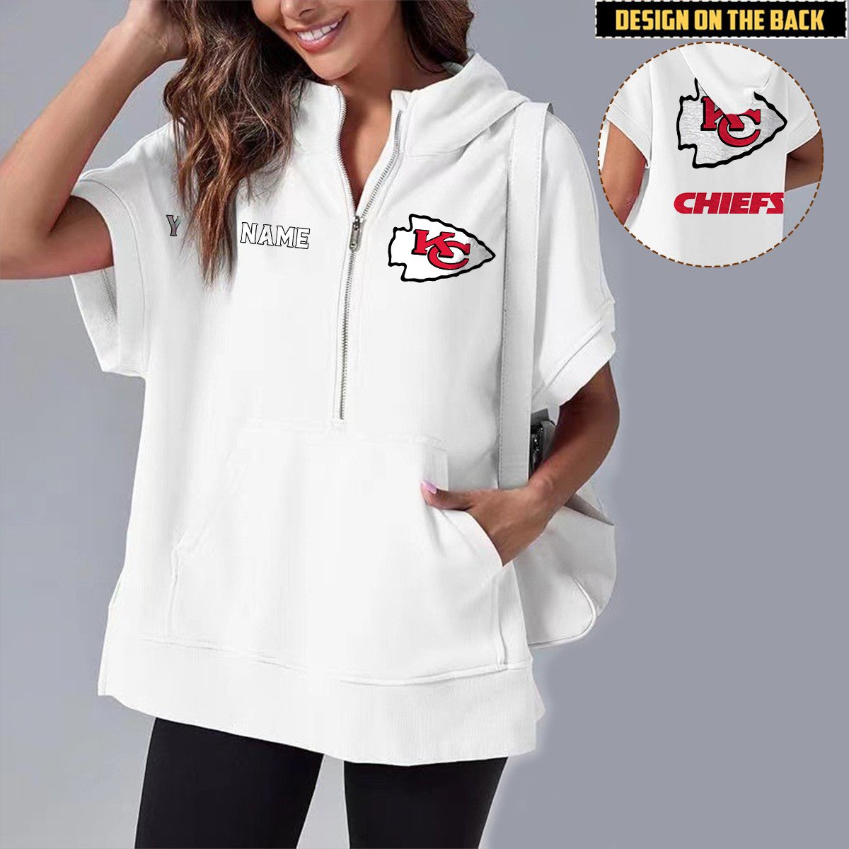 KCC x NFL Short Sleeve Zip Hoodie DATND TANTD