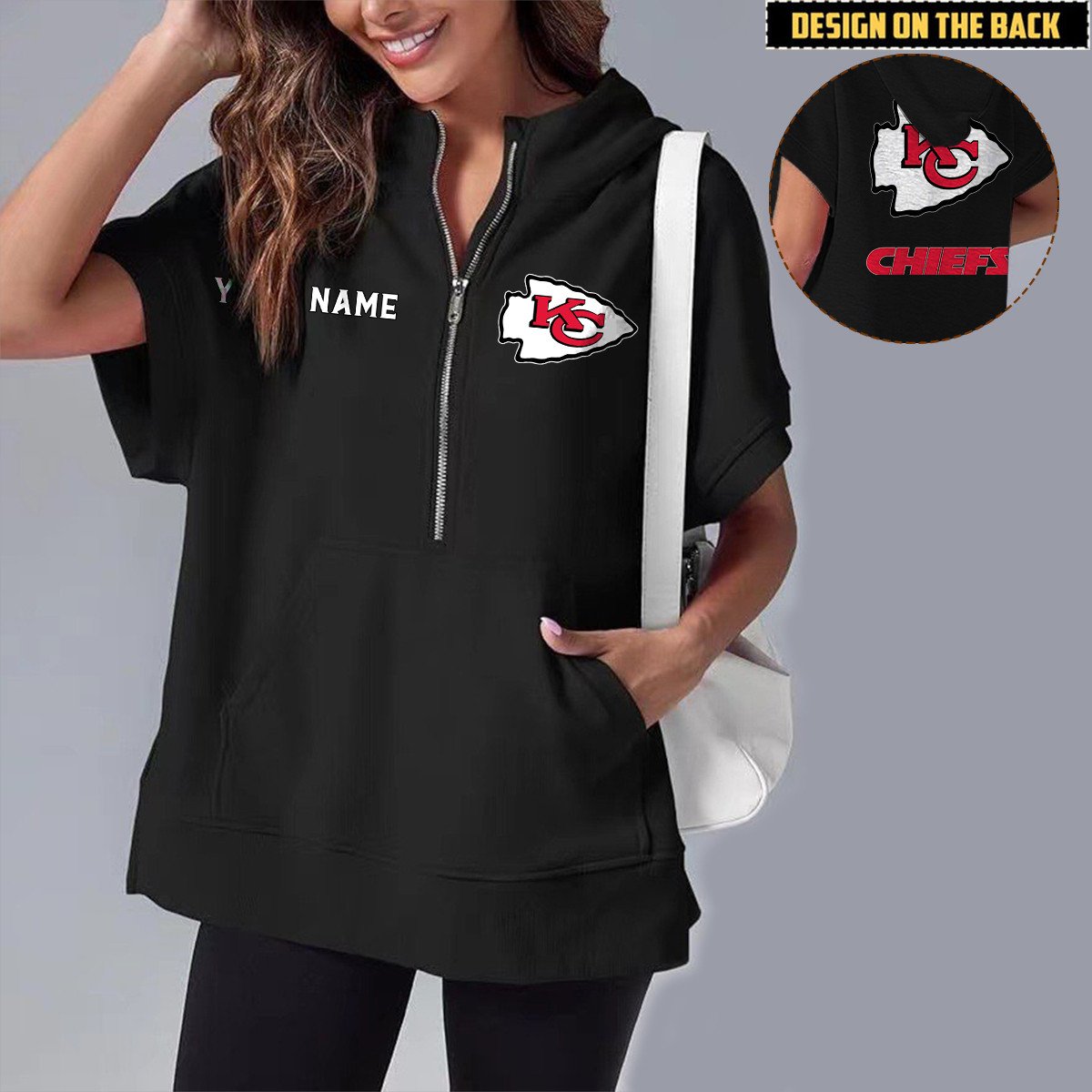 KCC x NFL Short Sleeve Zip Hoodie DATND TANTD