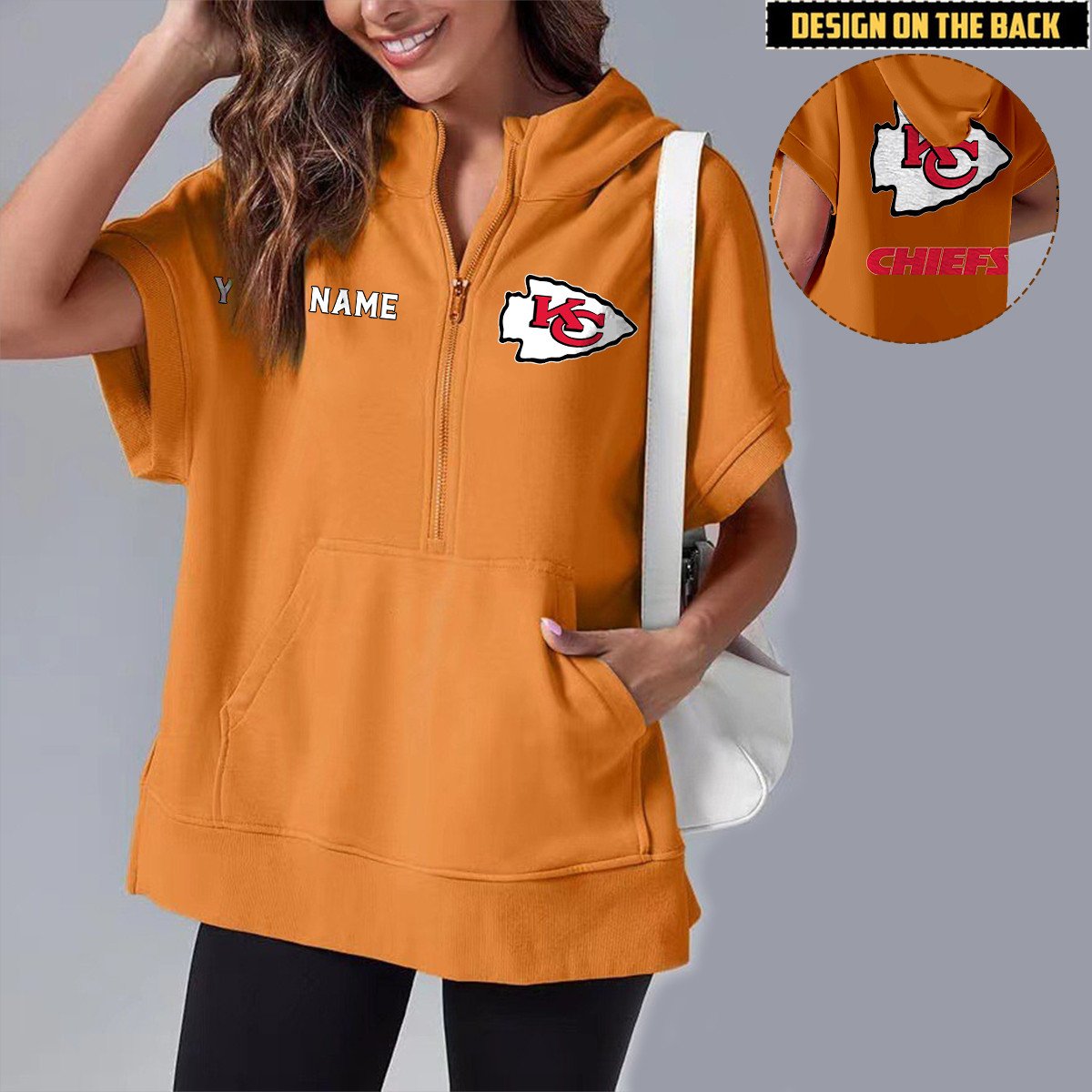 KCC x NFL Short Sleeve Zip Hoodie DATND TANTD