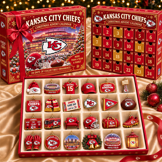 KCC x NFL Team Christmas Advent Calendar Box - 24 Days Countdown Tree Ornaments Gift Set 2809 NAK TTT