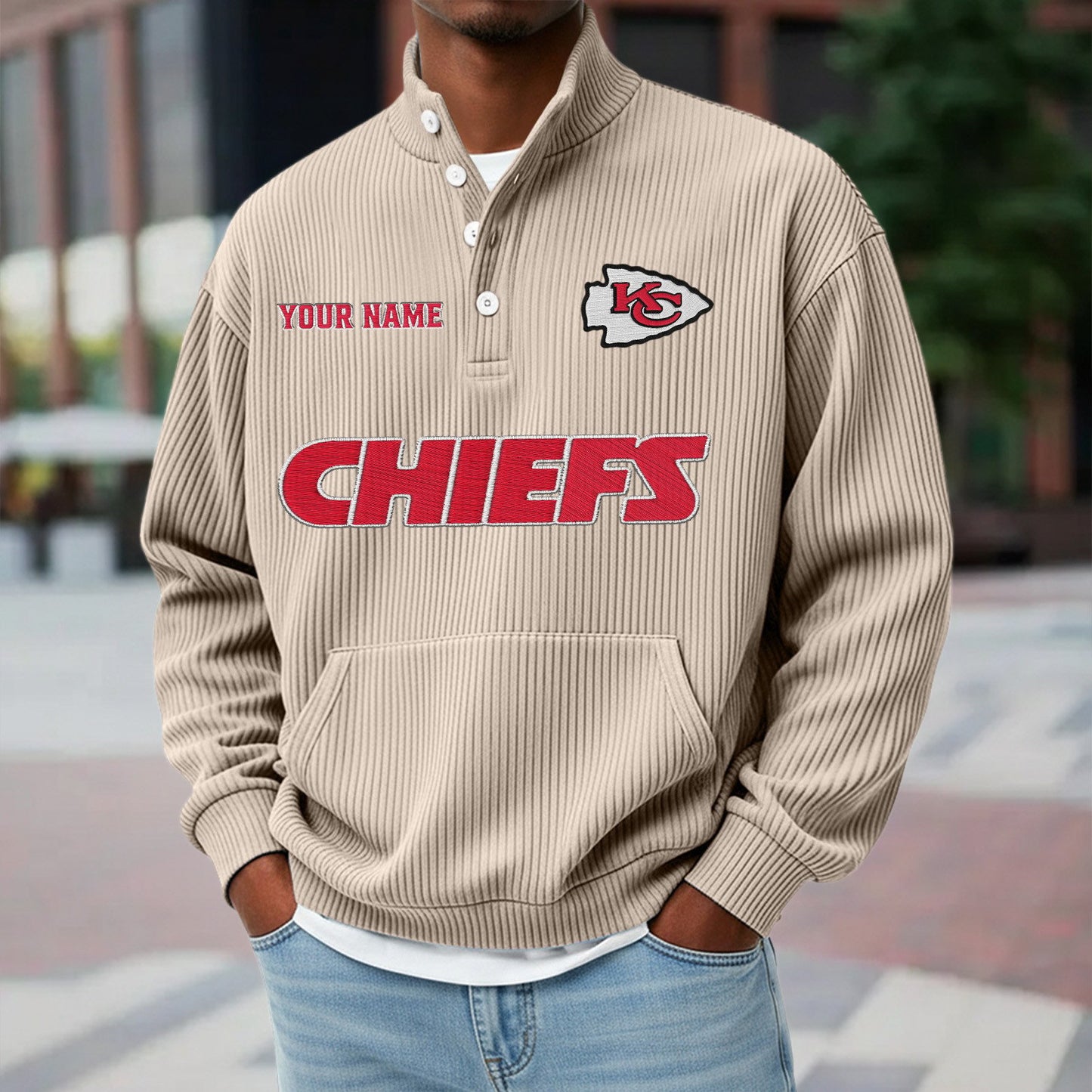 KCC x NFL Waffle High Neck Long Sleeved Sweatshirt DATND TANTD 221125