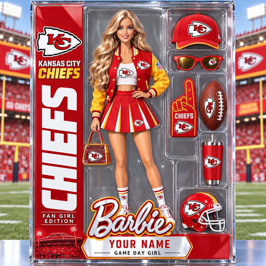 KCC x Personalized NFL Ken Acrylic Block Plaque Action Figure Box