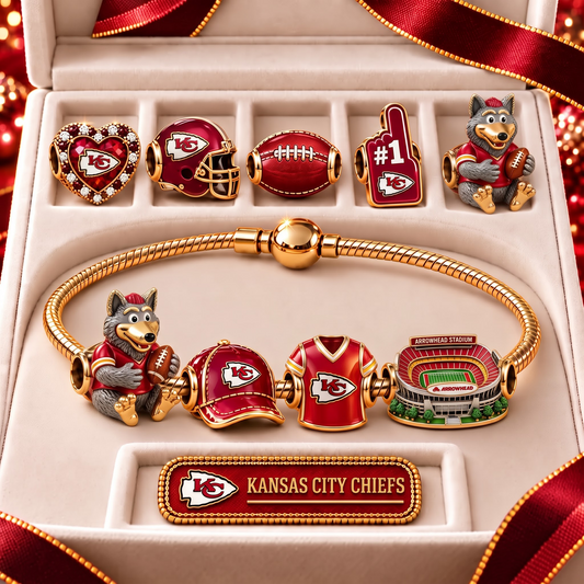 KCC x Premium NFL Fan Charm Bracelet - Pandora Style Sports Charm Set