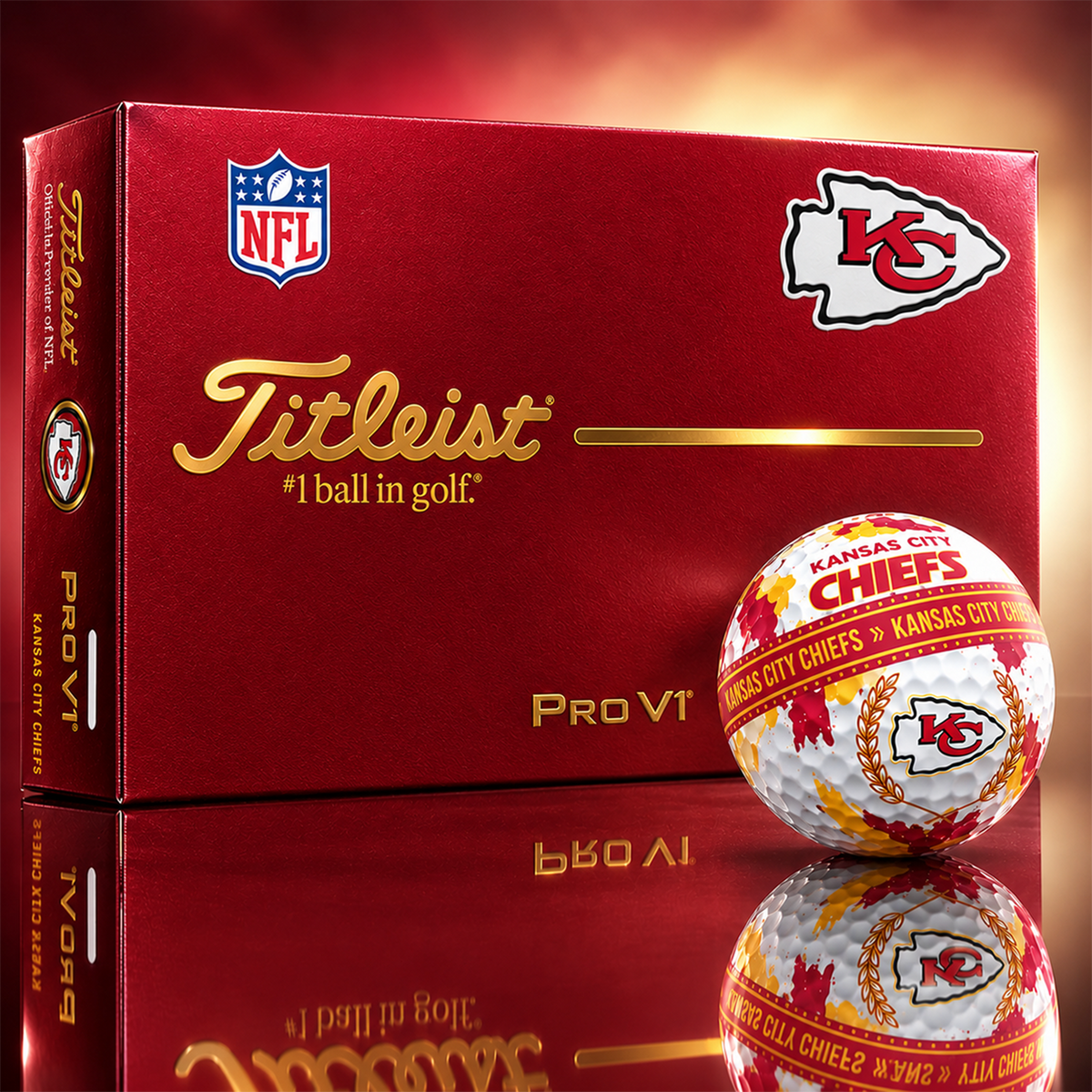 KCC x Premium NFL Titleist Pro V1 Golf Ball Set