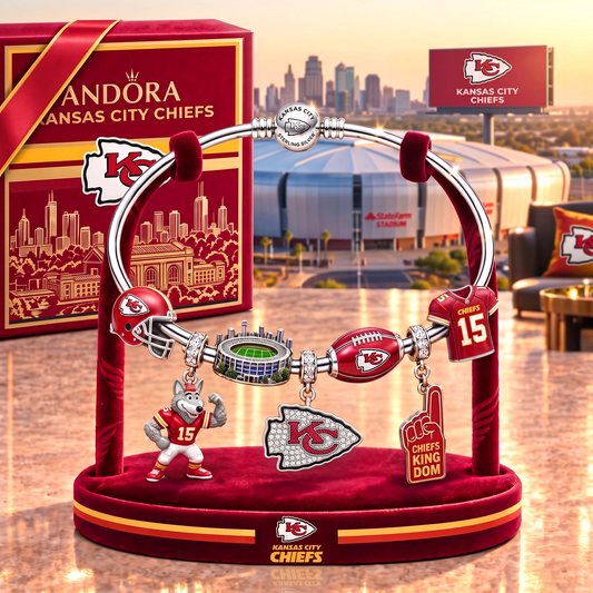 KCC x Personalized NFL Pandora Style Charm Bracelet Gift Set 1409