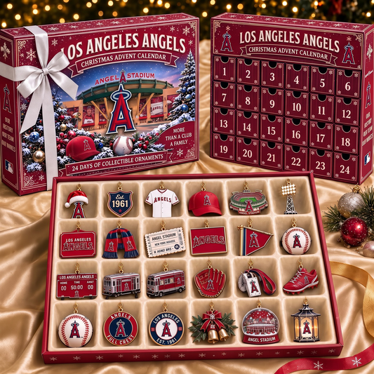 LAA X MLB Team Christmas Advent Calendar Box - 24 Days Countdown Tree Ornaments Gift Set