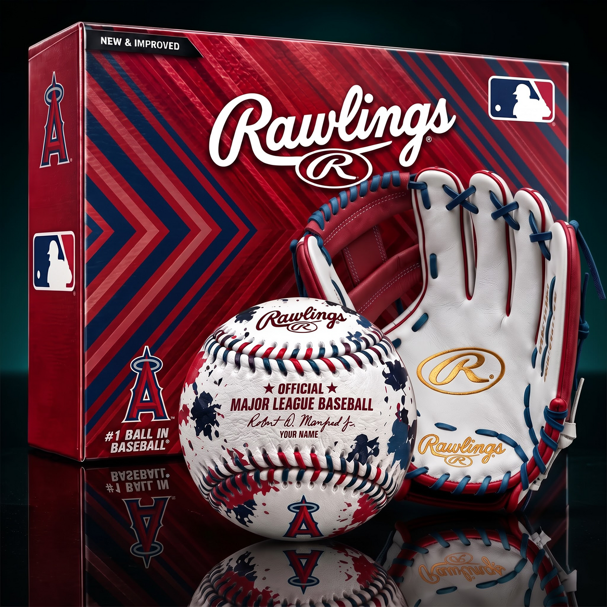 LAA X PREMIUM MLB Personalized Baseball – Custom Name Edition