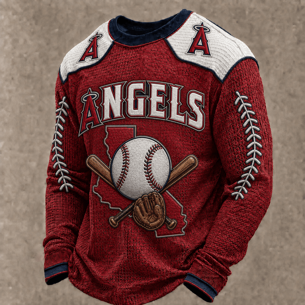 LAA X Premium MLB Vintage Baseball Stitch Sweatshirt