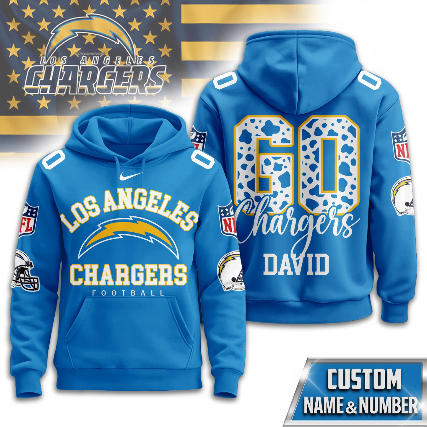 LAC Premium NFL Custom Game Day Hoodie DDT NTL