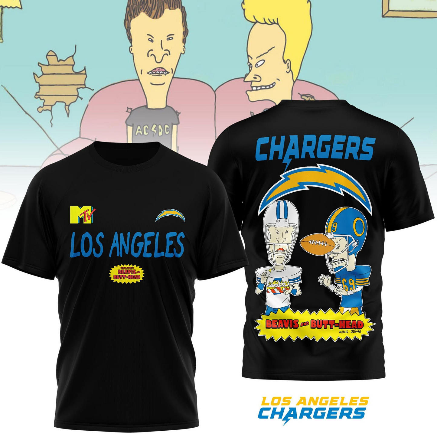 LAC Premium NFL Funny Beavis and Butt-Head Shirt DDT NTL
