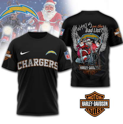 LAC Premium NFL Harley-Davidson Santa Claus 3D Shirt DDT NTL
