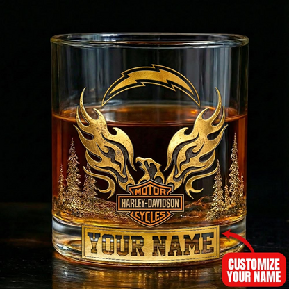 LAC Premium NFL Motorcycle Personalized Whiskey Glass DDT NTL