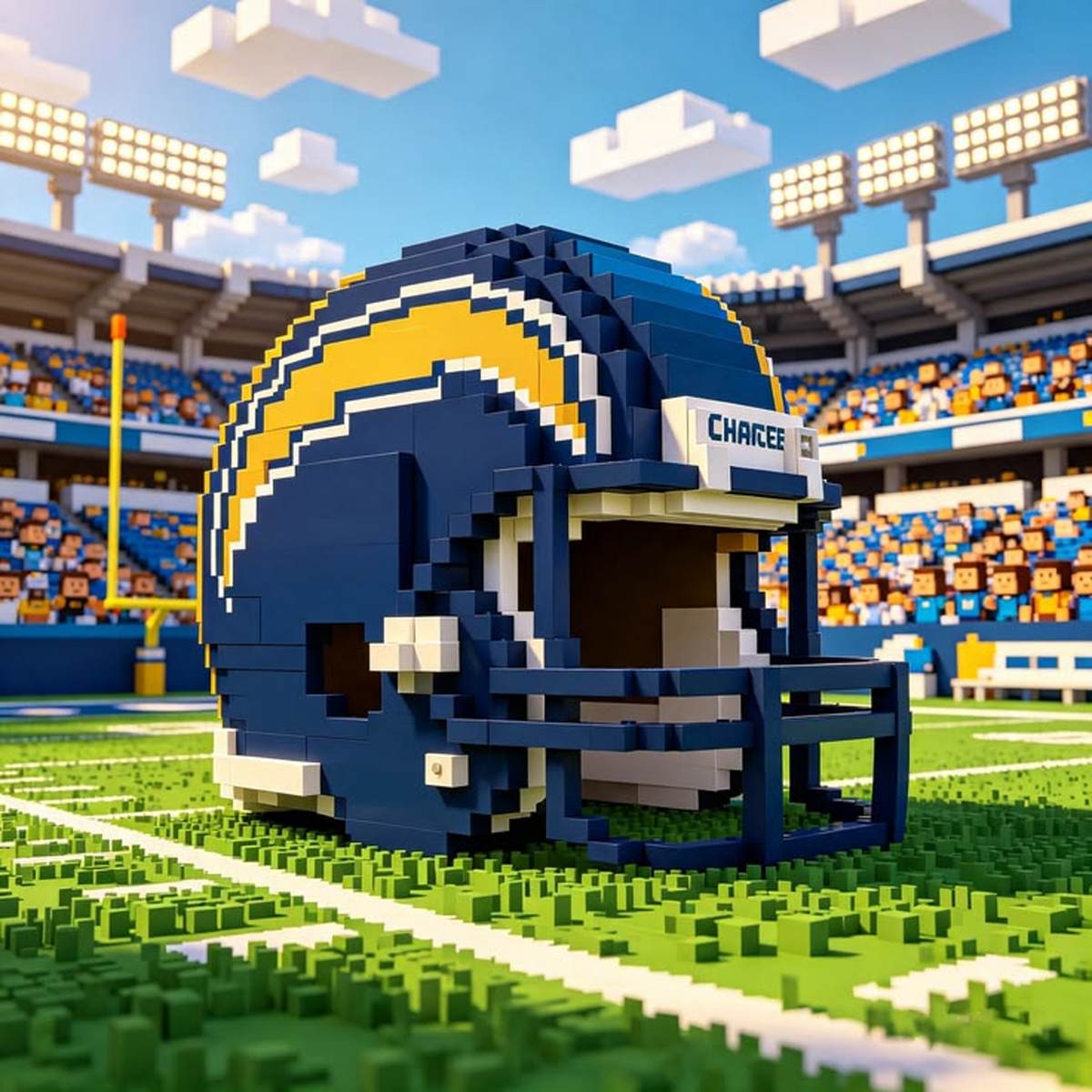 LAC X Custom NFL Game Day Football Helmet Building Block Set