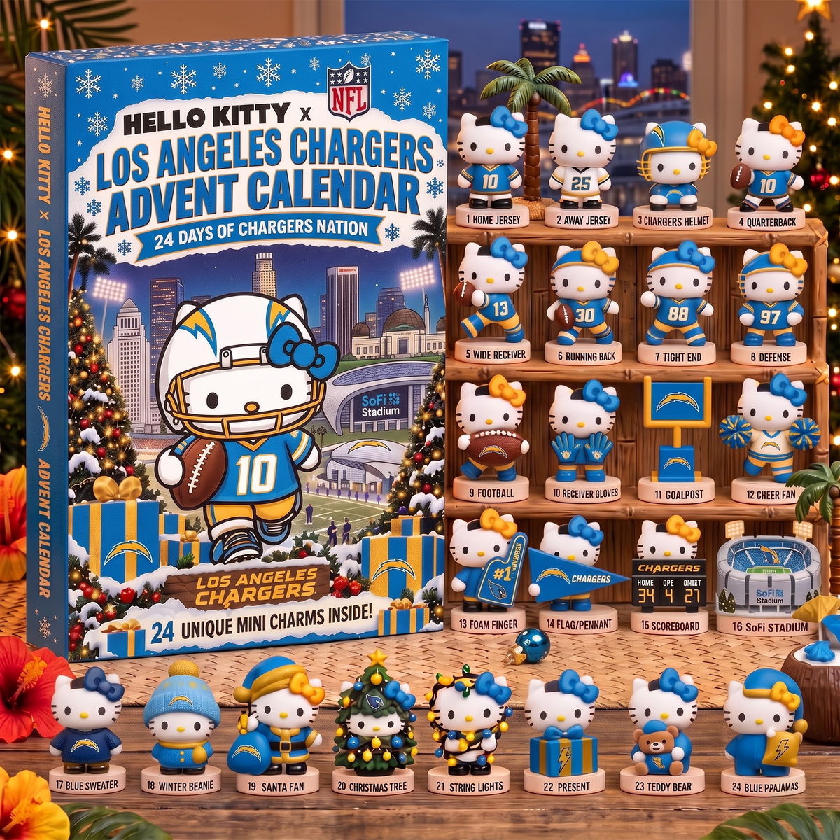 LAC X Hello Kitty x NFL Christmas Advent Calendar - 24 Days Mini Figure Gift Set