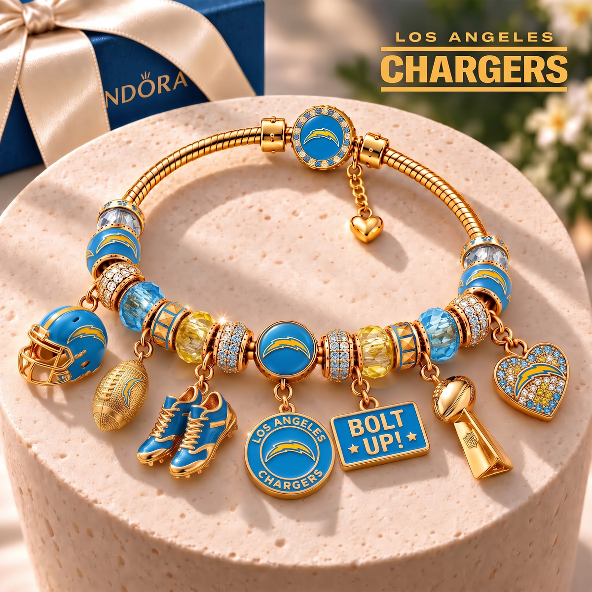 LAC x Luxury NFL Gold Charm Bracelet