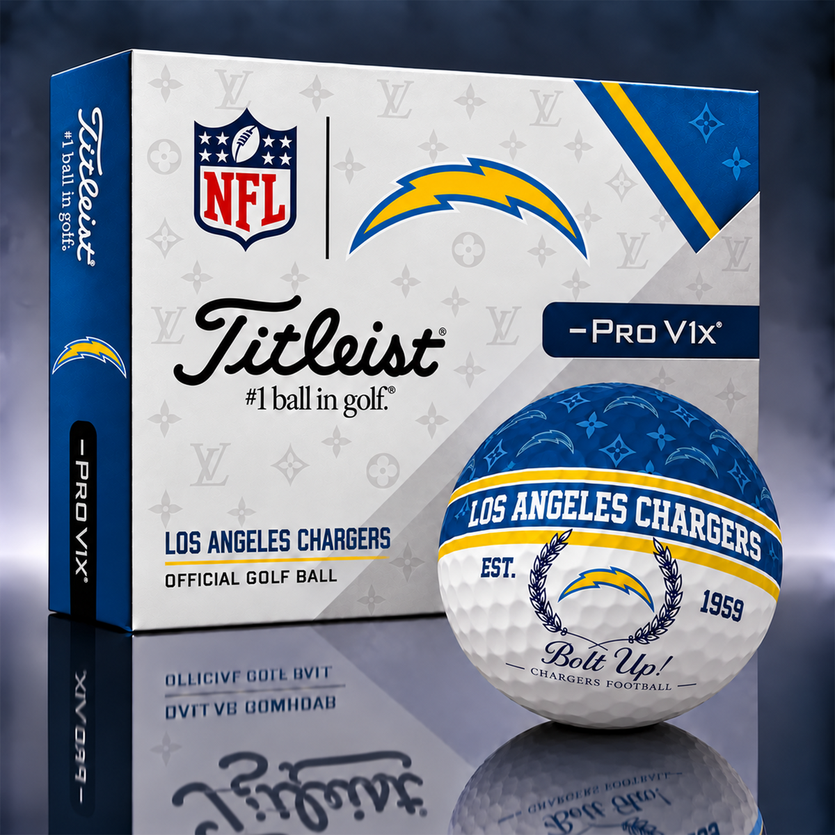 LAC x NFL Custom LV x Titleist Pro V1 Golf Balls Set