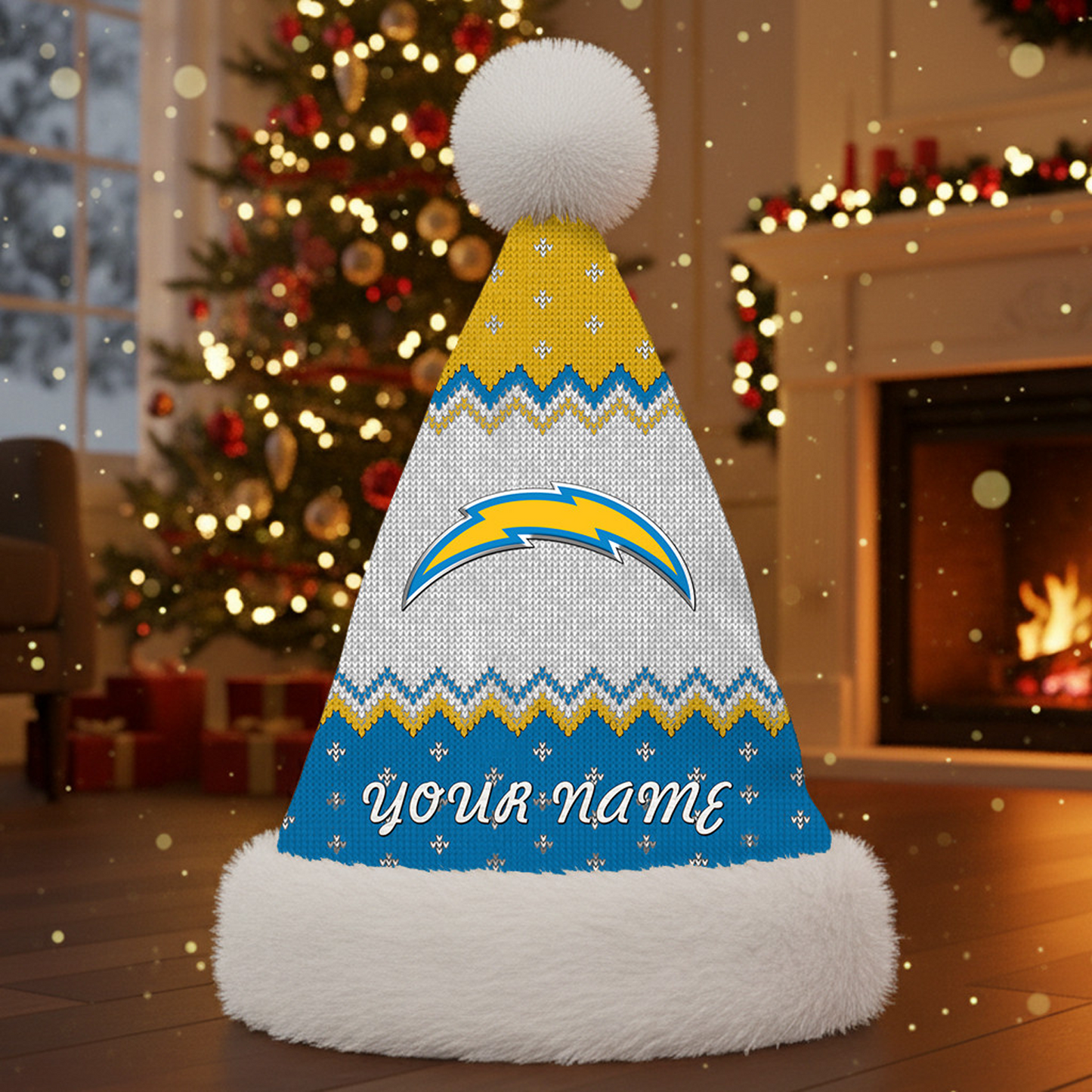 LAC x NFL Personalized Santa Hat Christmas DATND TANTD