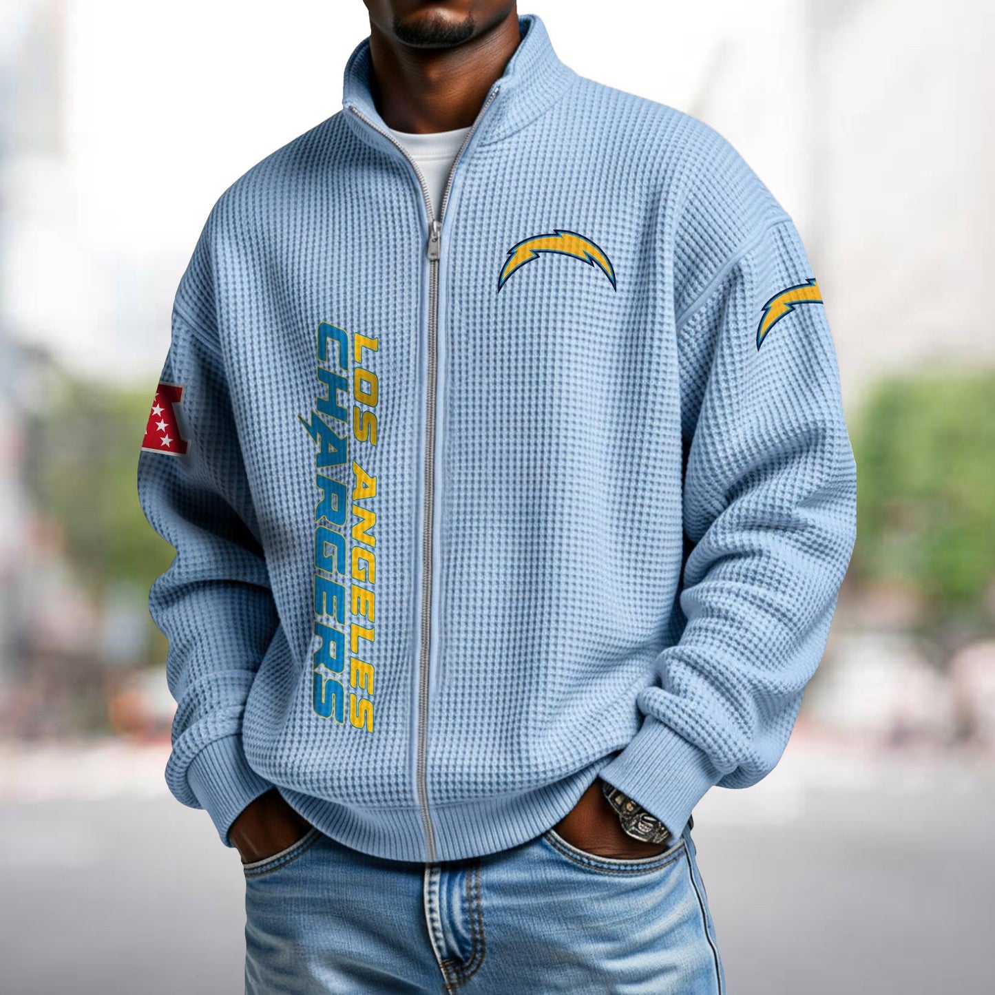 LAC x NFL Waffle Zip-Up Sweatshirt DATND TANTD