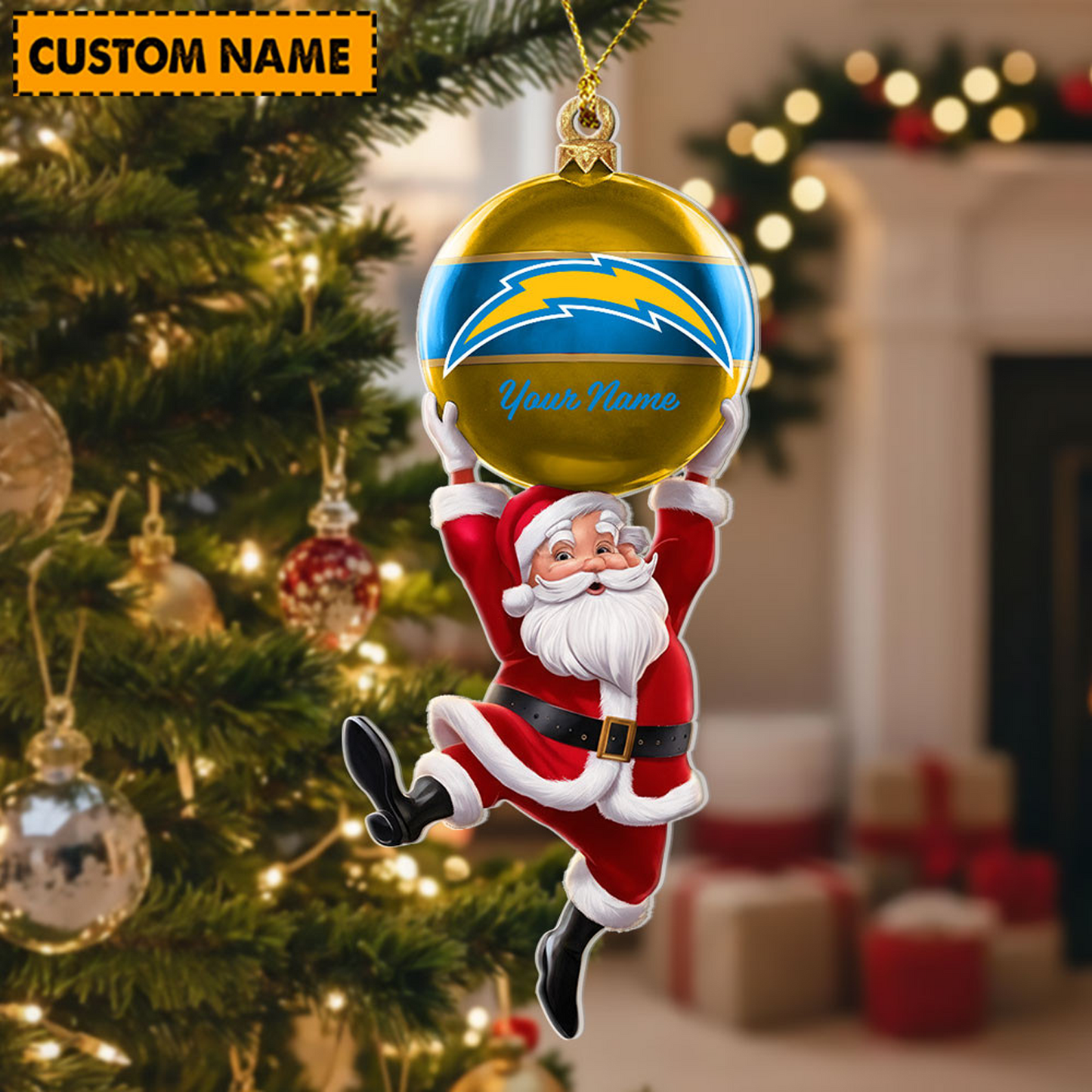 LAC x Personalized NFL Acrylic Ornament Christmas DATND TANTD