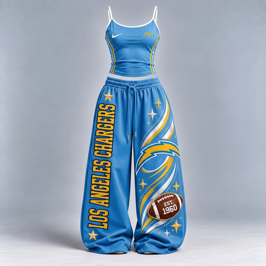 LAC x Premium NFL Sports-Inspired Cami & Wide-Leg Pants Set