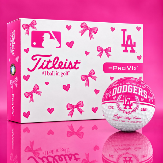 LAD X Ladies Custom MLB Pink Coquette Golf Balls – Premium Titleist Pro V1x Gift Set