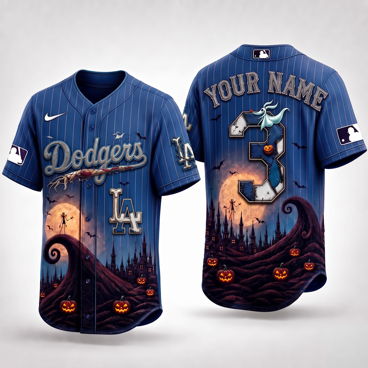 LAD X Premium MLB Haunted Moon Halloween Baseball Jersey