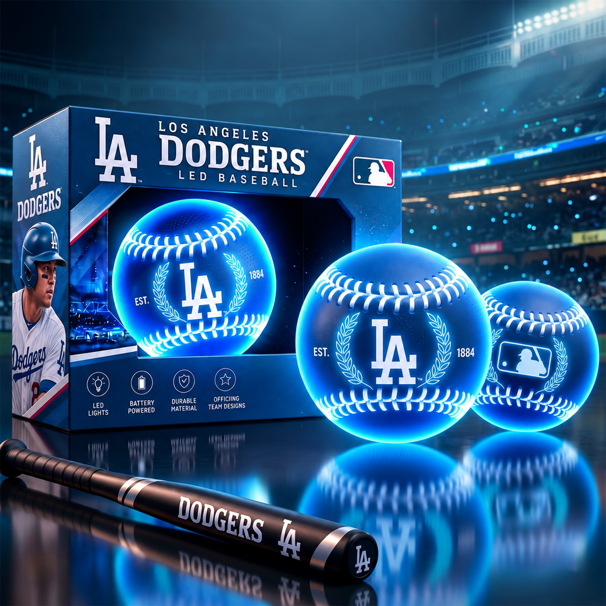 LAD x Custom MLB Light-Up LED Baseball Gift Set