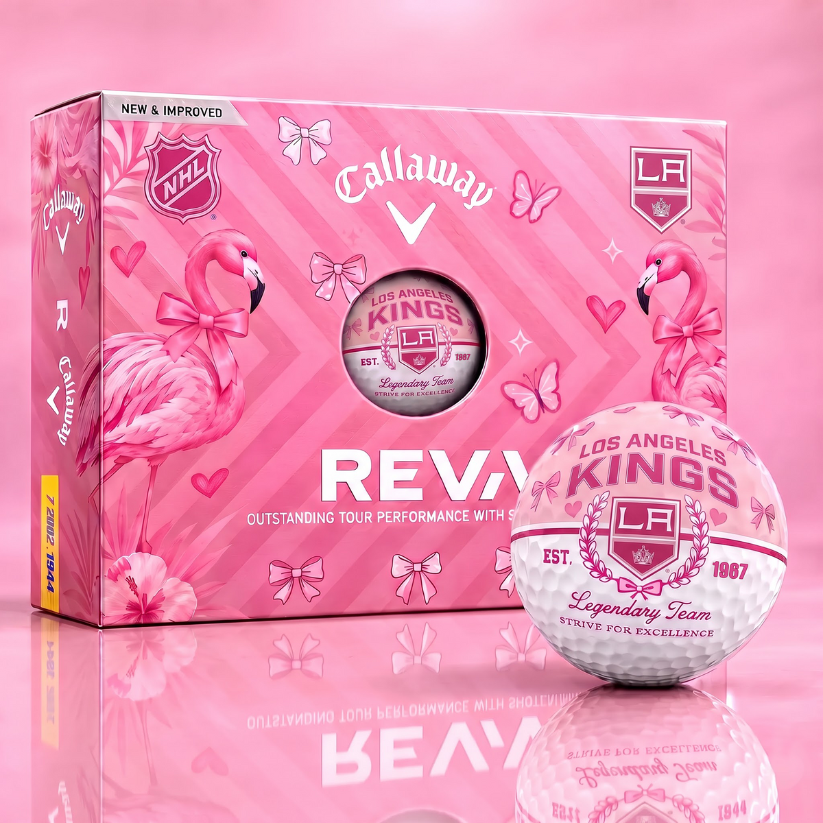 LAK x Custom NHL Pink Coquette Ladies Golf Balls