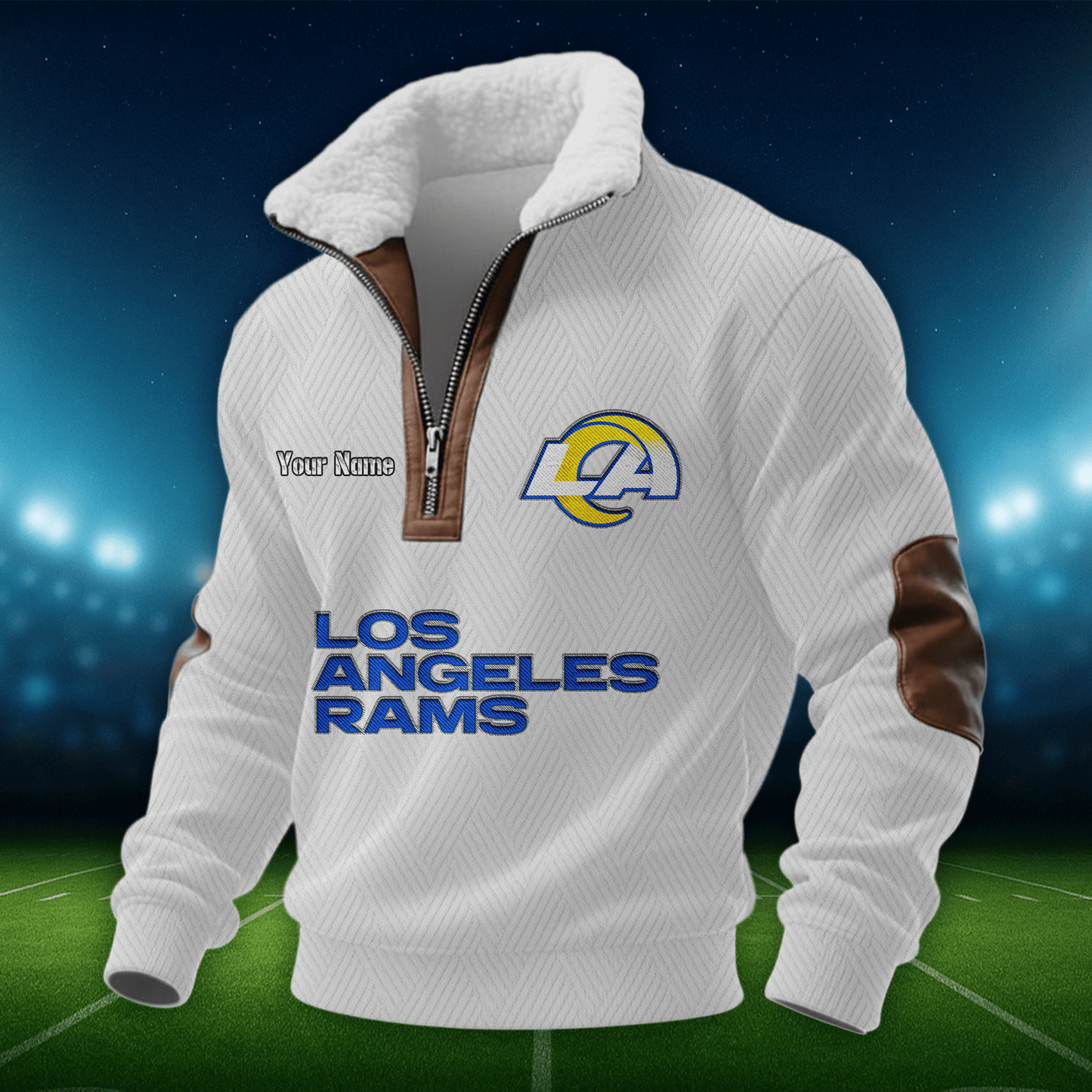 LAR NFL Men Fur Collar Sweatshirt DDT CTND