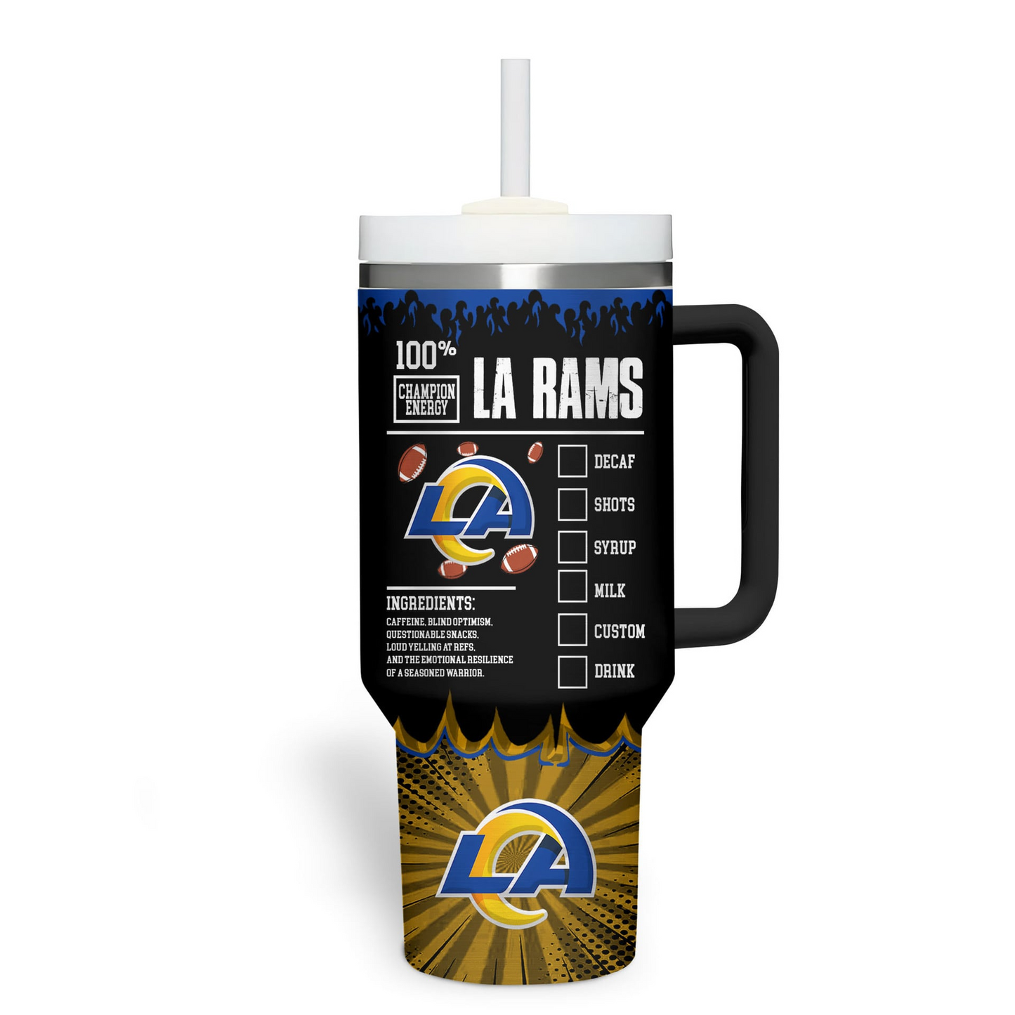 LAR Premium NFL Champion Energy Tumbler 40oz DDT CTND