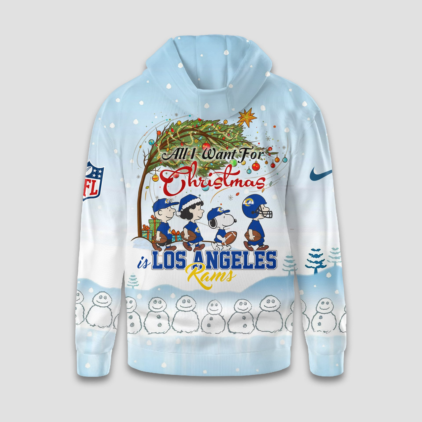 LAR Premium NFL Peanuts Snow Day Hoodie DDT CTND