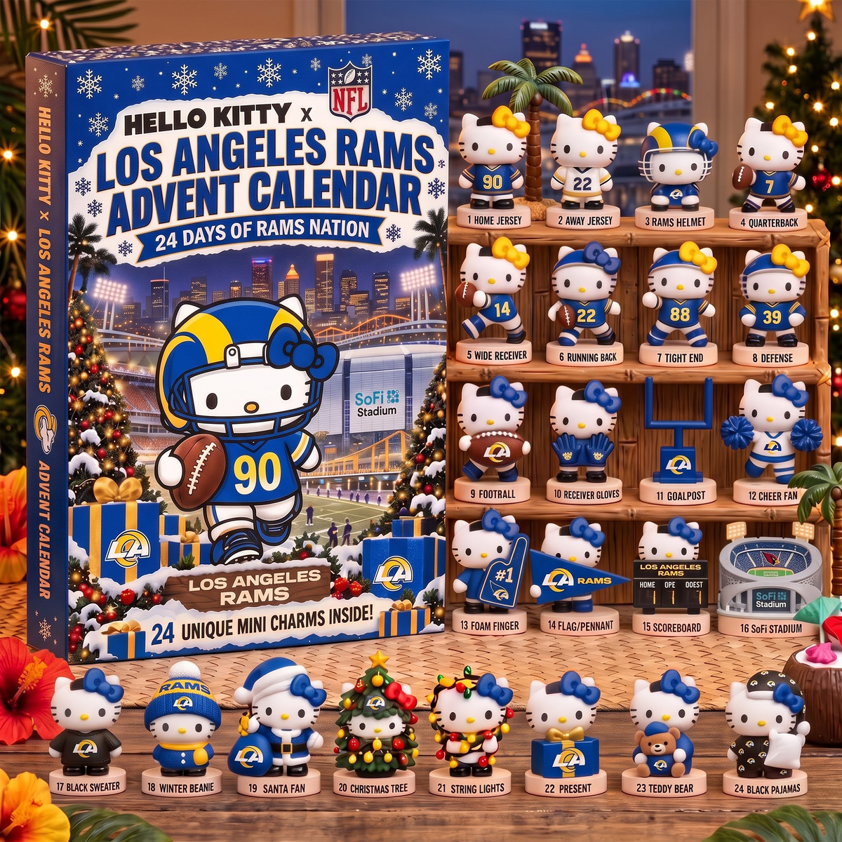 LAR X Hello Kitty x NFL Christmas Advent Calendar - 24 Days Mini Figure Gift Set