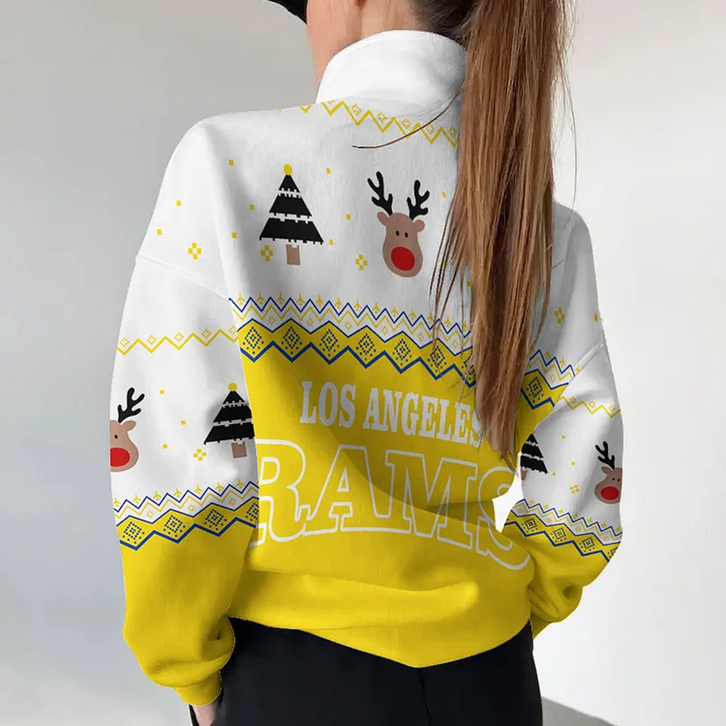 LAR X NFL Women's Outdoor Casual Stand Collar Long Sleeve Pullover DATND THUONGNH
