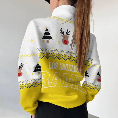 LAR X NFL Women's Outdoor Casual Stand Collar Long Sleeve Pullover DATND THUONGNH