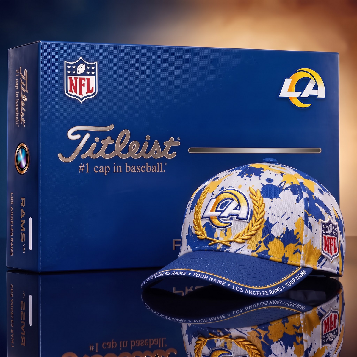 LAR X Premium NFL Titleist Baseball Cap with Gift Box