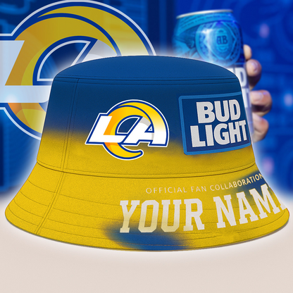 LAR x NFL Bud Light Personalized Bucket Hat DATND TANTD
