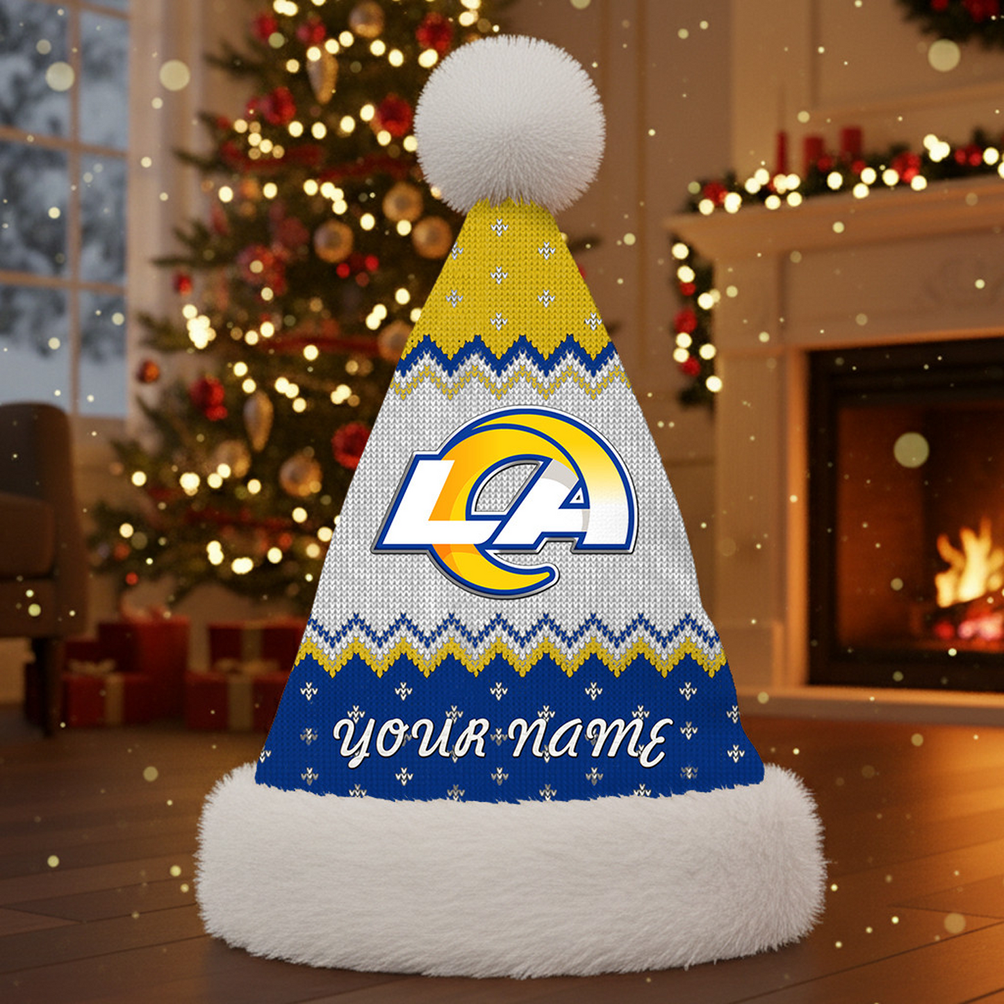 LAR x NFL Personalized Santa Hat Christmas DATND TANTD