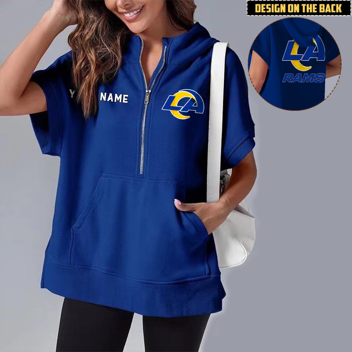 LAR x NFL Short Sleeve Zip Hoodie DATND TANTD