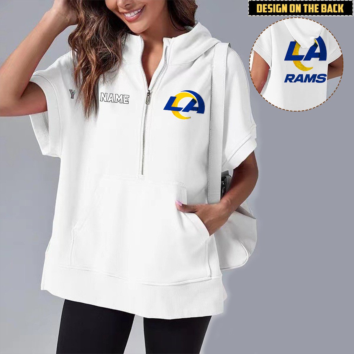 LAR x NFL Short Sleeve Zip Hoodie DATND TANTD