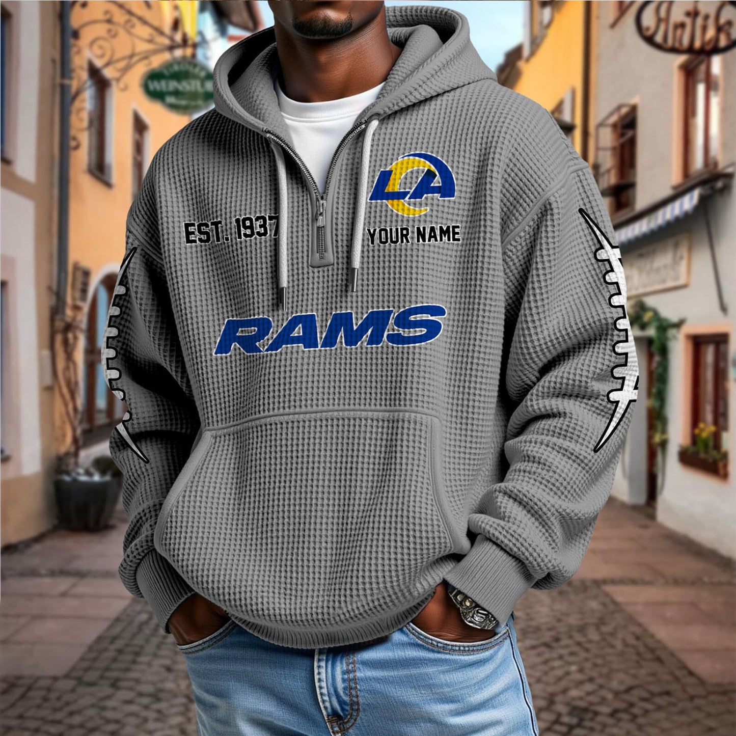 LAR x NFL Waffle Hoodie DatND DVT